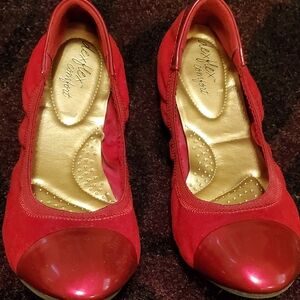 Dexflex Red Comfort Flats, Size 9M